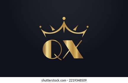 King crown logo design vector and extra bold queen symbol