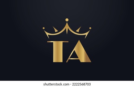 King crown logo design vector and extra bold queen symbol
