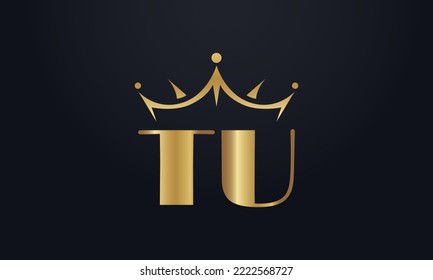 King crown logo design vector and extra bold queen symbol
