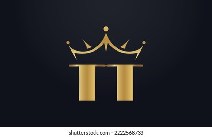 Vector de diseño del logo de la corona del rey y símbolo de la reina extra negrita
