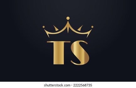 King crown logo design vector and extra bold queen symbol
