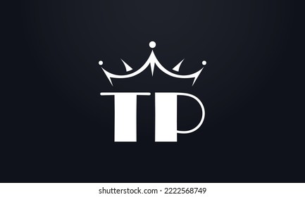 King crown logo design vector and extra bold queen symbol

