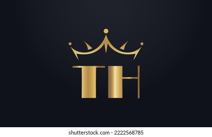 King crown logo design vector and extra bold queen symbol
