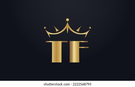 King crown logo design vector and extra bold queen symbol
