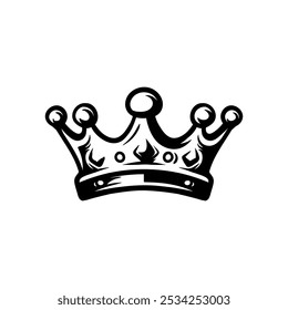 king crown logo drawing coloring line art style sketch classic vintage design illustration