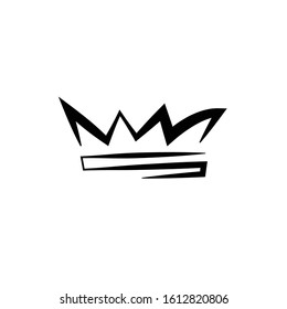 King Crown Logo Graffiti Icon, Vector Illustration