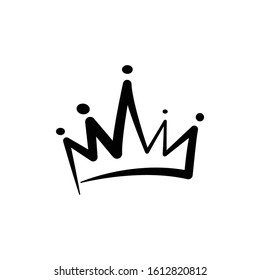 Crown King Doodle Logo Graffiti Icon Stock Vector (Royalty Free) 1612820815