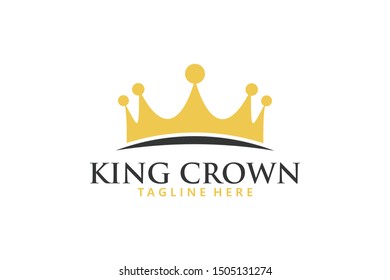 king crown logo icon vector isolated