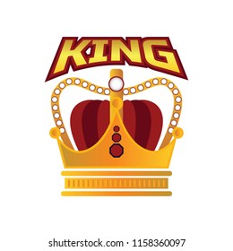 king crown logo isolated on white background, vector illustration, vector illustration