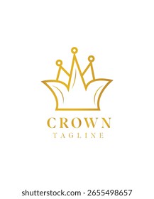 King crown logo, Modern geometric linear crown logo, Minimal design