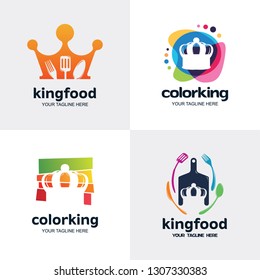 King Crown Logo Set Design Template Collection