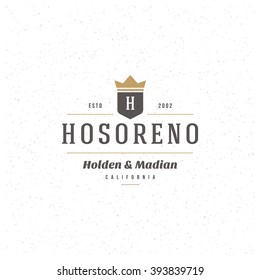 King Crown Logo Template. Vector Design Element Vintage Style for Logotype, Label, Badge, Emblem. Crown Logo, King Logo, Royal Crown Symbol, Queen Icon, Retro Logo.