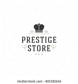 King Crown Logo Template. Vector Design Element Vintage Style for Logotype or Label Retro illustration. Crown Silhouette.
