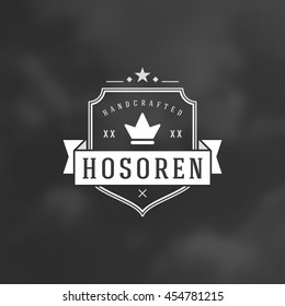 King Crown Logo Template. Vector Design Element Vintage Style for Logotype or Label Retro illustration. Crown Silhouette.