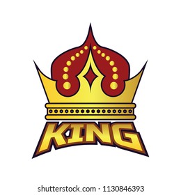 king crown logo, vector illustration