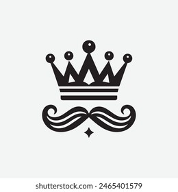 King Crown Logo Vektorillustration, Schwarz-Weiß-Logo.