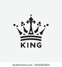 King Crown Logo Vektorillustration, Schwarz-Weiß-Logo.