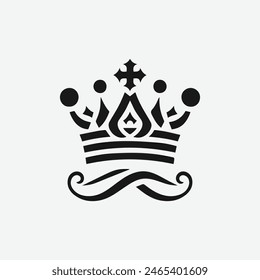 King Crown Logo Vektorillustration, Schwarz-Weiß-Logo.