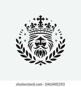 King Crown Logo Vektorillustration, Schwarz-Weiß-Logo.