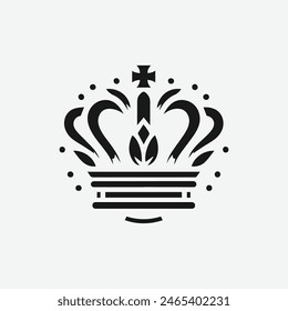 King Crown Logo Vektorillustration, Schwarz-Weiß-Logo.