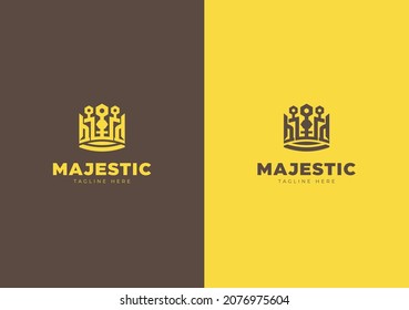 king crown majestic modern logo