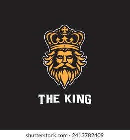 King crown mascot logo vector illustration