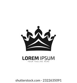 king crown minimal logo icon silhouette isolated on white background