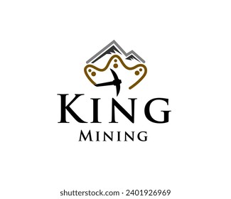 king crown mining luxury logo icon symbol design template illustration inspiration