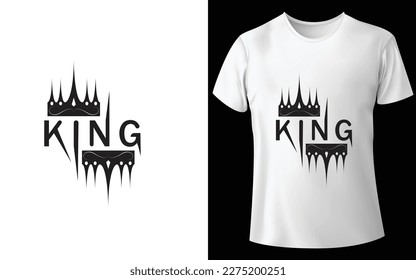King with crown modern, simple, Minimalist illustration  t-shirt design 