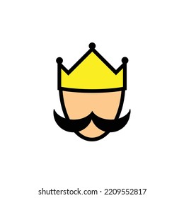 Rey con icono de corona y bigote