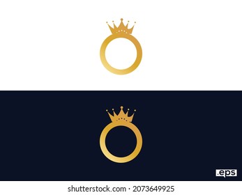 King crown O logo vector image.O Kings logo vector image