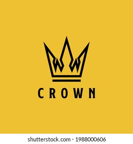king crown on the gold background logo design vector