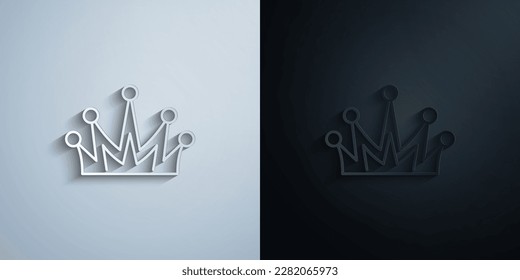 king crown paper icon with shadow effect vector illuistration design