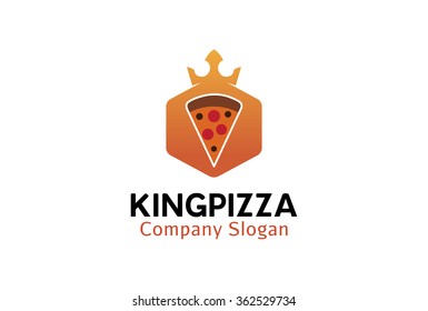 King Crown Pizza Logo Design Illustration