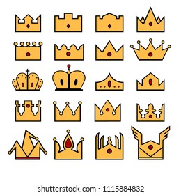 king crown, queen crown, princess crown, prince crow and joker crown,god crown, this collection mix with minimal and easy vector use for sticker, card, icon for fashion events.