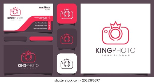 King Crown Queen Shutter Lens Aperture Camera Fotografie Logo Design-Vektorgrafik