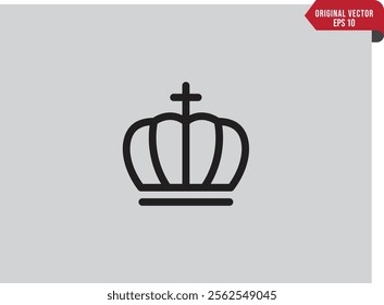 King Crown realistic vector illustration. Princess royalty family luxury symbol illustration