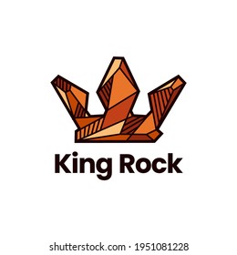 king crown rock stone logo vector icon illustration