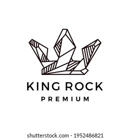 king crown rock stone logo vector icon illustration