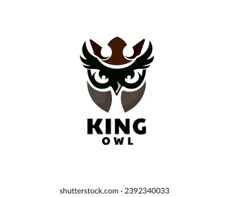 king crown royal owl king logo icon symbol design template illustration inspiration