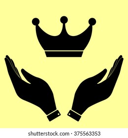 King crown sign. Flat style icon vector illustration.
