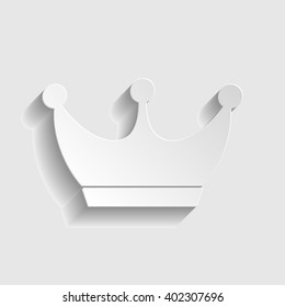 King crown sign. Paper style icon