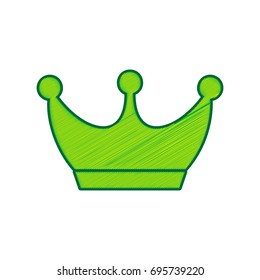 King crown sign. Vector. Lemon scribble icon on white background. Isolated