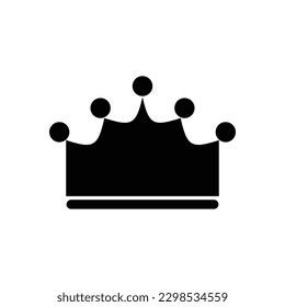 King crown silhouette icon on white background. Emblem and Royal symbols. Vector Illustration. 