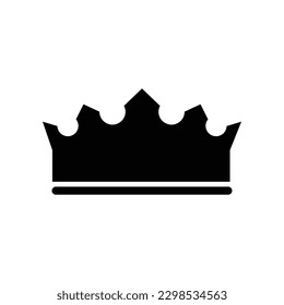 King crown silhouette icon on white background. Emblem and Royal symbols. Vector Illustration. 