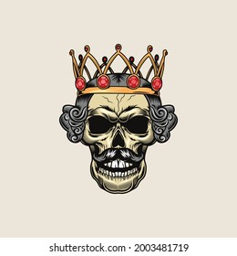 king crown skull retro vintage art