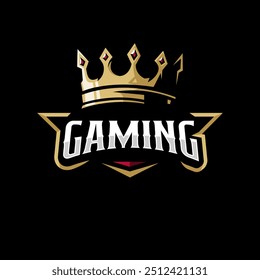 King Crown Sport Gaming Logo Design Vektor