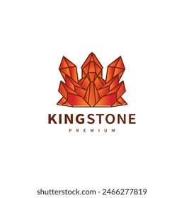 king crown stone icon logo design 4