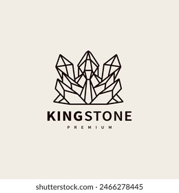 king crown stone icon logo design 3