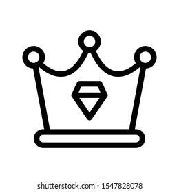king crown thin line icon